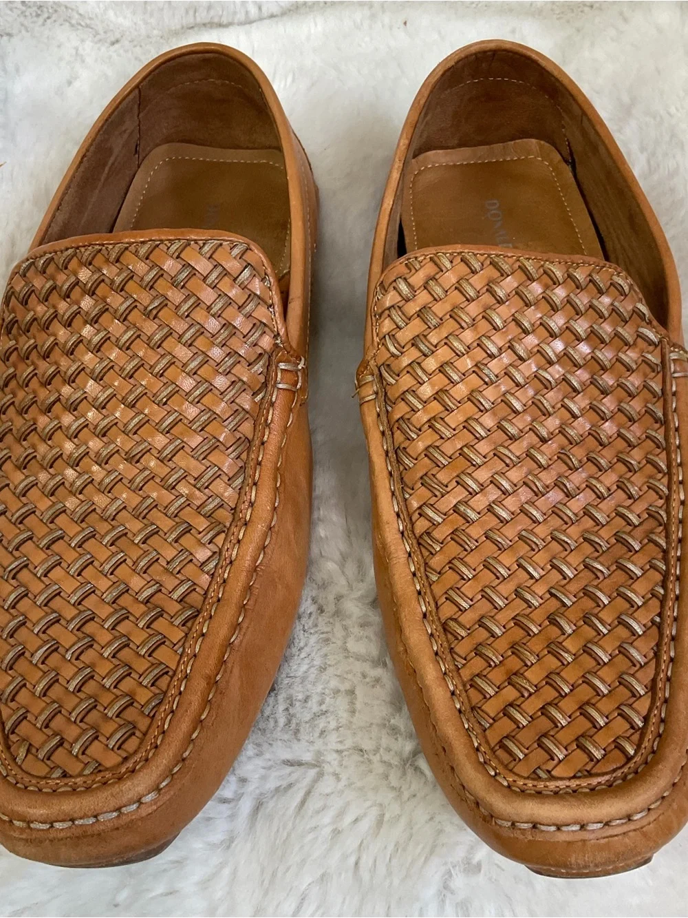 NEW Donald J. Pliner Men's Saddle Damiano Soft Nubuck Woven Loafers Size 9.5